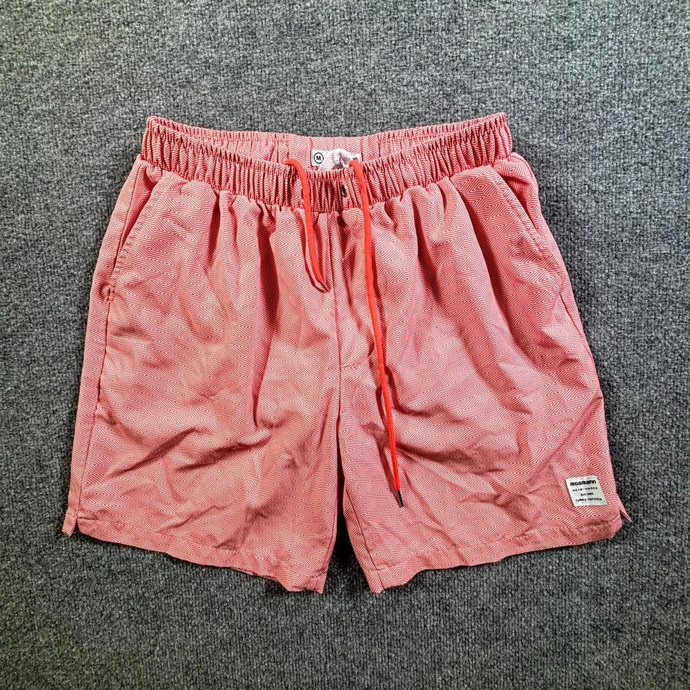 Mosmann Trunks Short Men's M Orange Mesh-Lined Colorblock Surfing Hawaiian Beach